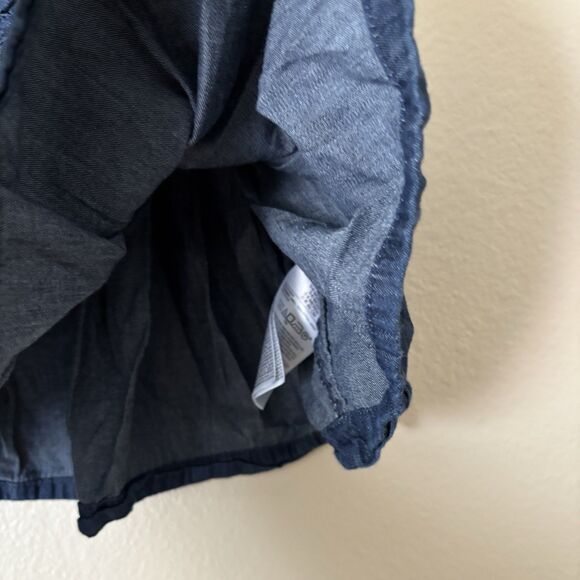 Baby Gap Dress Girl 3 - 6 months Dark Blue chambray sleeveless button pullover - Picture 4 of 7